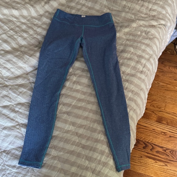 Girls herringbone, purple & teal leggings, size 12 - Picture 1 of 9